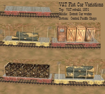 V and T flat cars